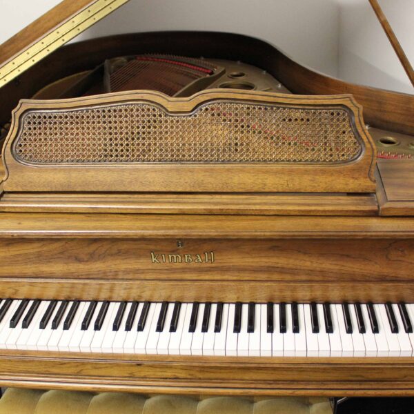 Kimball 5' 8" Artist Grand Piano, Model - 58, Queen Anne Brandied Oak Satin, 2 Year Guarantee - Parts & Labor
