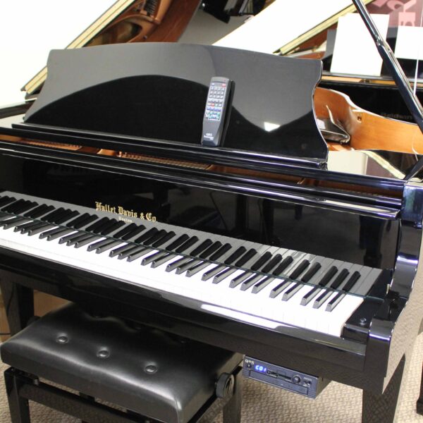 Hallet, Davis & Co. Player Grand Piano, Model 160P Traditional Ebony Polish with 7 Year Guarantee Parts & Labor on Piano, and matching bench