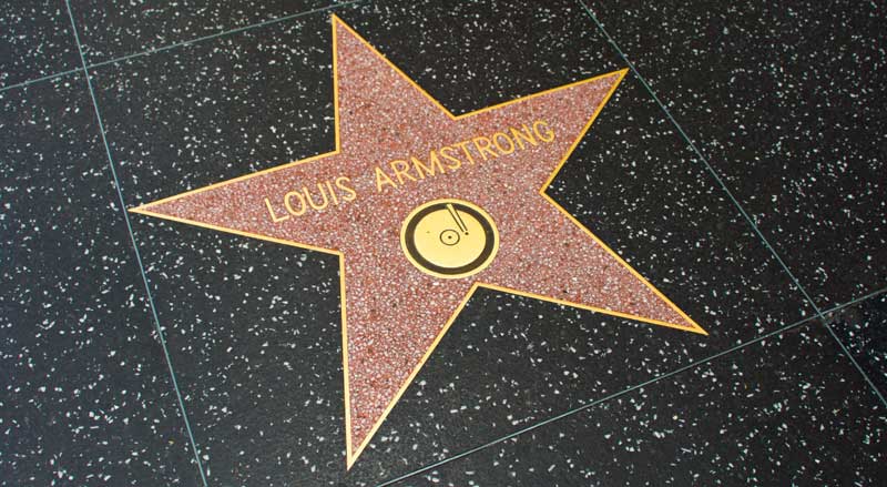 Louis Armstrong’s star of fame on the sidewalk
