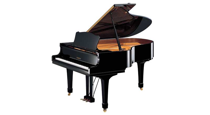 Black Yamaha grand piano