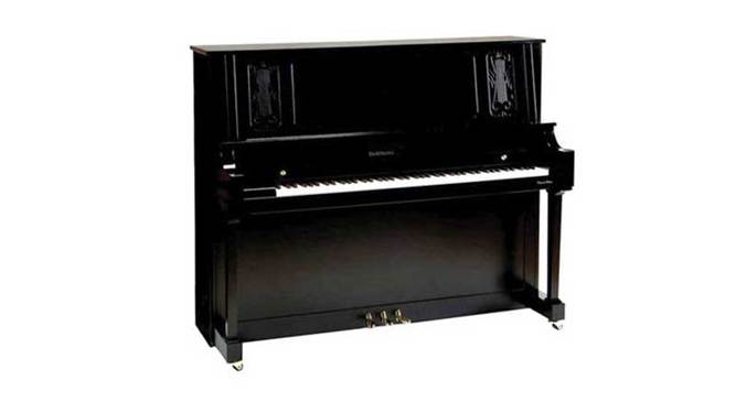 Kawai 52″ professional upright piano in polished ebony, highlighting elegant modern design and craftsmanship