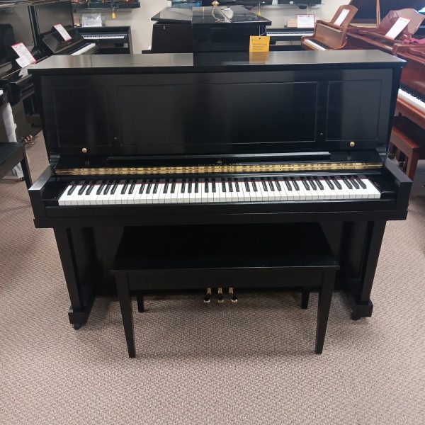 Steinway 45” Studio Upright Piano - Model 1098 - Ebony Satin